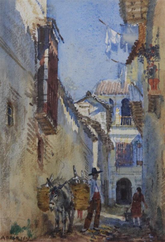 George Owen Wynne Apperley (1884-1960) Spanish street scene, 7 x 5in.